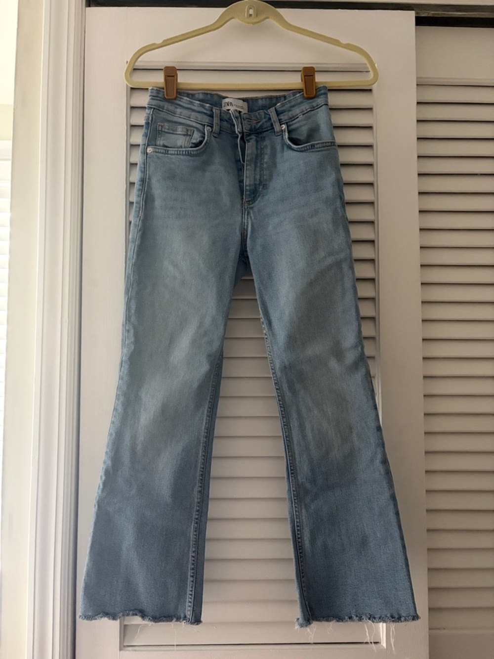 Zara Light Blue Flare Jeans - High-Rise Wide Leg